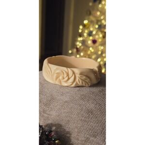 Celluloid Carved Rose Bangle Bracelet Vintage